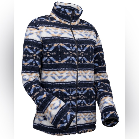 OUTBACK TRADING Women Jade Zip Up Blue Shirt Jacket Size SM - Picture 2 of 12